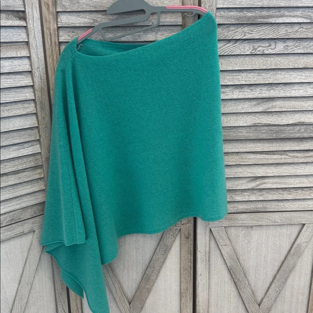 236. Alaskan Cashmere Dress top Scarf Emerald Teal Knit NWT